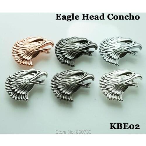 KBE02) 10pc Western Concho Freedom Eagle Head Concho Right Leathercraft