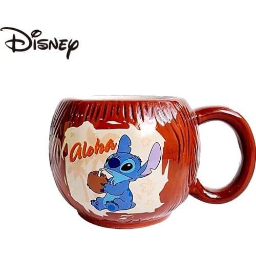 Disney Mugs, Stitch Creative Coconut Ceramic Mugs, Home Office Large Capacity Coffee Mugs, Heat Resistant Milk Mugs