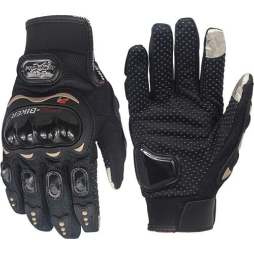 Pro-Biker Men Motorcycle Racing Gloves Motocross Off-Road Enduro Full Finger Riding Gloves Size: M L XL 3 Color Black