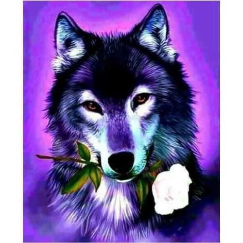 Dpsprue 5D Full Square Round DIY Diamond Painting Cross Stitch Wolf 3D Embroidery Diamond Mosaic Home Decoration Gift