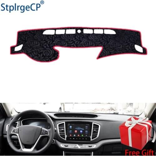 Rose Pattern Non-slip Car Dashboard Cover Dash Mat Pad DashMat ANti-UV Car Sticker for GEELY VISION SUV 2016 2017 2018 Styling