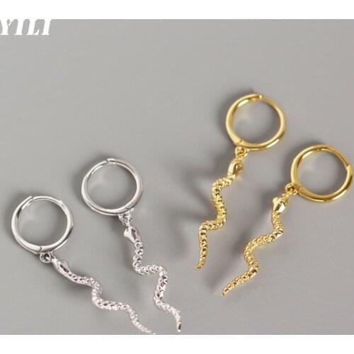 2021 New Fashion Gold Snake Hoop Earrings for Women Punk Style Snake Earing Clips Without Piercing Party Girls Jewelry Gifts