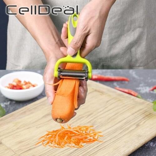 1Pcs 3 in 1 Vegetable Peeler Stainless Steel Potato Peeler With Knife Sleeve Planing Rotatable Blade Reliably Kitchen Tool