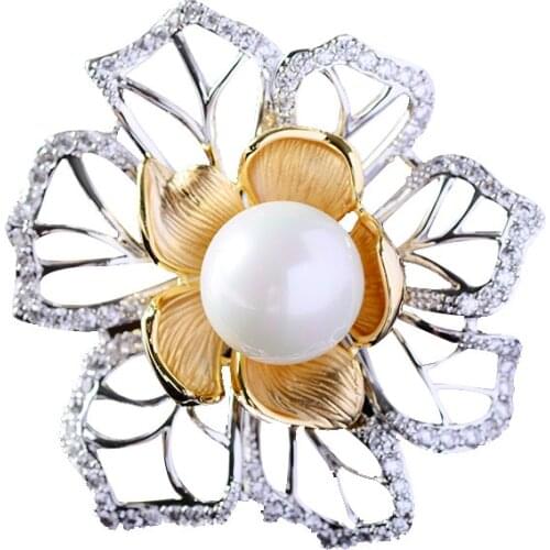 Hollow Hlowers Zircon Brooch Pin for Womens Hollow Vitage Brooch Jewelry Clothes Scarf Buckle Garment Accessories Fine Jewelry