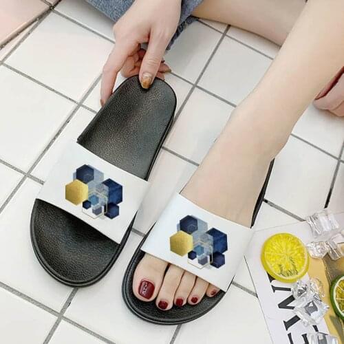 2021 Women Slippers Harajuku Geometry Pattern Home Slipper For Woman Casual Flip Flops Ladies Sandals Comfort Women Shoes