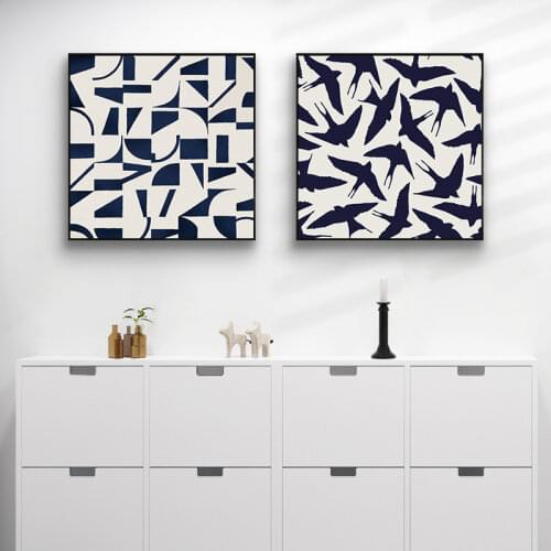 Nordic Geometric Abstract Decorative Painting Modern Minimalist Large Wall Mural Porch Corridor Study Bedroom Art Painting