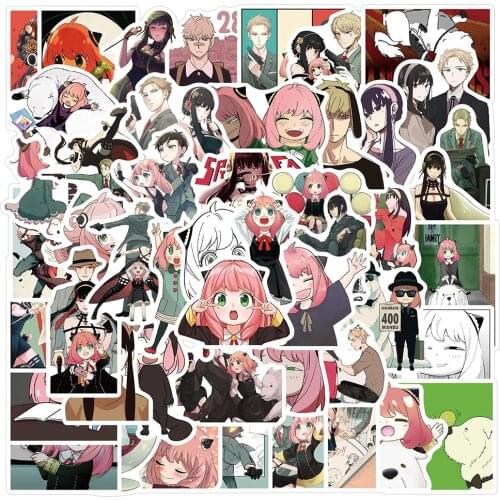 10/30/50PCS Spy Family Anime Stickers Laptop Guitar Luggage Fridge Waterproof Phone Bike Graffiti Sticker Decal Kid Classic Toys