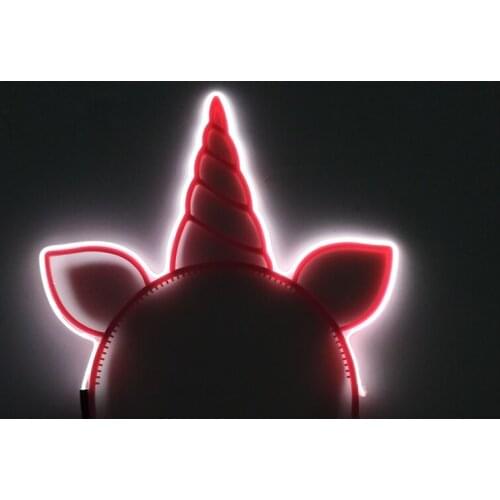 Luminous LED Unicorn Hair Band Kawaii Accessories Children Gift Glowing Headband For Christmas New Year Party