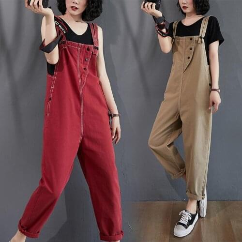 Thin Denim Bib Women 2021 Korean Pants Literary Look Thin Jeans Loose Age-reducing Nine-point Slim Overalls Jumpsuit Trousers