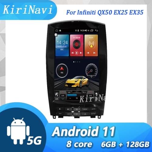 KiriNavi Vertical Screen Tesla Style 12.1" 1 Din Android 9.0 Car Radio For Infiniti QX50 EX25 EX35 Car Dvd Player 4G GPS Stereo