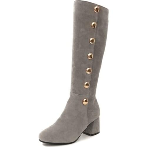 Big Size 9 10 11-15 thigh high boots knee high boots over the knee boots women ladies boots Willow side zipper suede