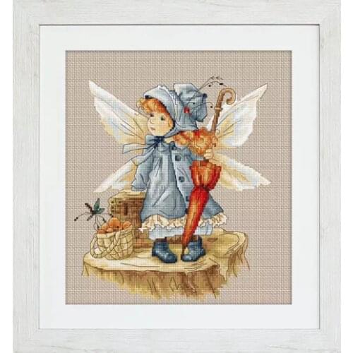 Top Quality Lovely Cute Counted Cross Stitch Kit Umbrella Fairy Girl luca-s luca