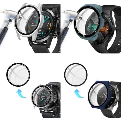 Hard Glass Screen Protector Case Shell Frame For Huawei GT 2e Honor Magic Watch 2 46mm GT2 Pro GT2e Magic2 Edge Bumper Cover