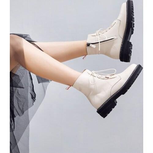 Star same leather waterproof Martin boots womens tide ins 2020 new wild winter plus velvet British style leather short boots