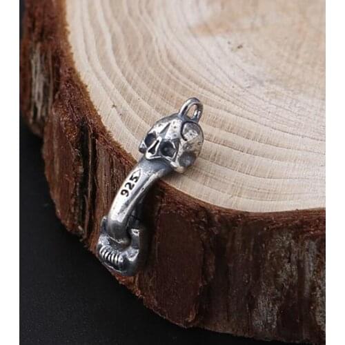 100% 925 Silver Skull Jewelry Hook Sterling Silver Skeleton Jewelry Claps Pure Silver DIY Jewelry hook