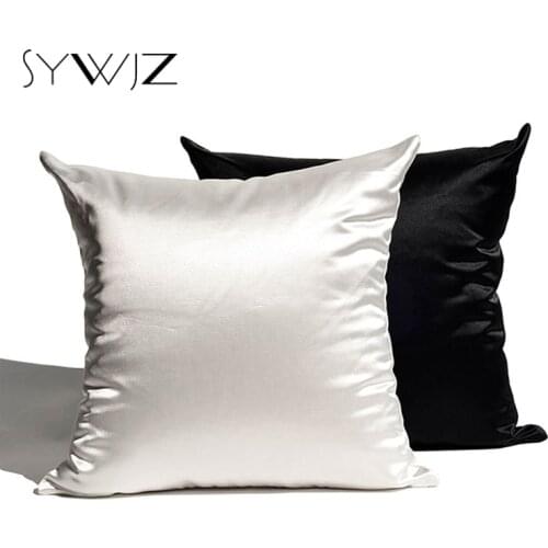 2PCS Pure Emulation Silk Satin Pillow Case Smooth Comfortable Square Cushion Covers For Sofa Bed Home Decor funda cojin