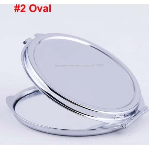 200pcs DIY Makeup Mirror Portable Compact Iron 2 Face Sublimation Blank Plated Aluminum Cosmetic Decoration Girl Gift