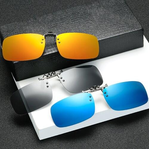 2021 Trending Product Flip Up Clip on Sun Glasses Men Car Driving Eyelasses Light Fishing Female Polarized Night Vision Lens