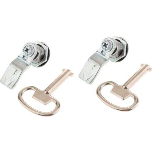 2xElectric Door Cabinet Cam Cylinder Flat Lock Shockproof Security Lock + Key