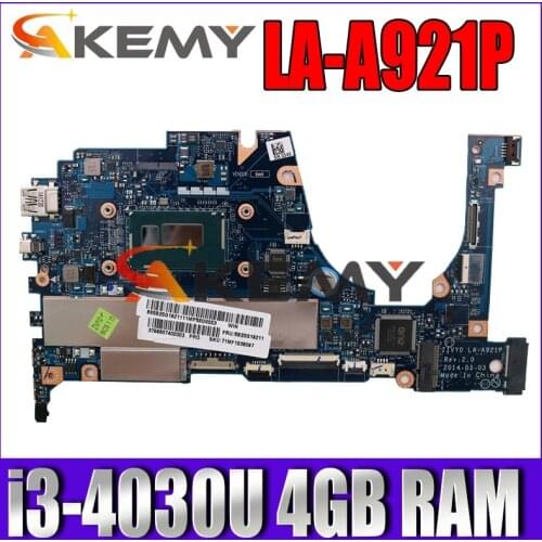 AKEMY LA-A921P Laptop motherboard For Lenovo YOGA2-13 original mainboard 4GB-RAM I3-4010U/4030U