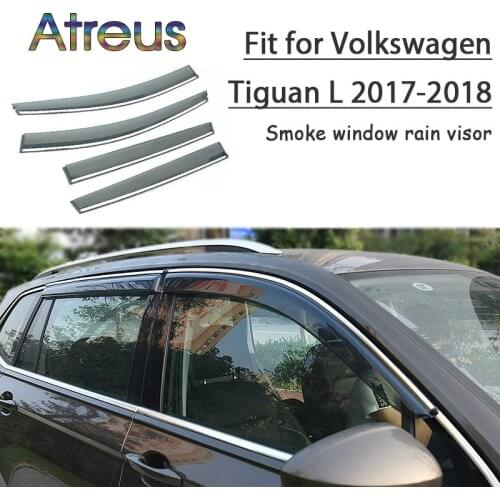 Atreus 1set ABS For VW Volkswagen Tiguan 2018 2017 MK2 Accessories Car Vent Sun Deflectors Guard Smoke Window Rain Visor