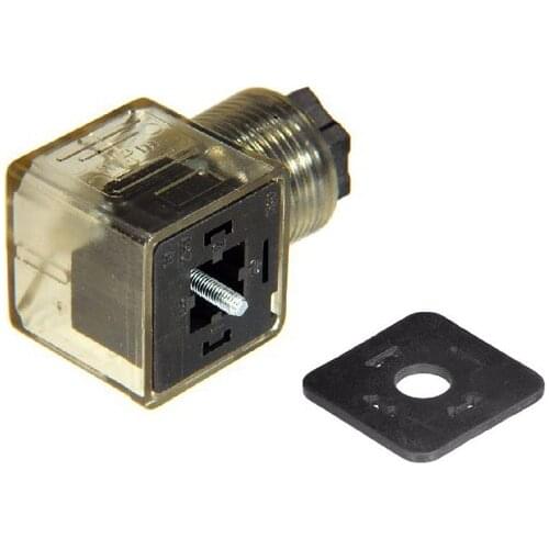 Free Shipping 100PCS DIN Connector Box With Screw And Gasket Solenoids Coil Connector DIN43650A Led Indicator for DC Voltage