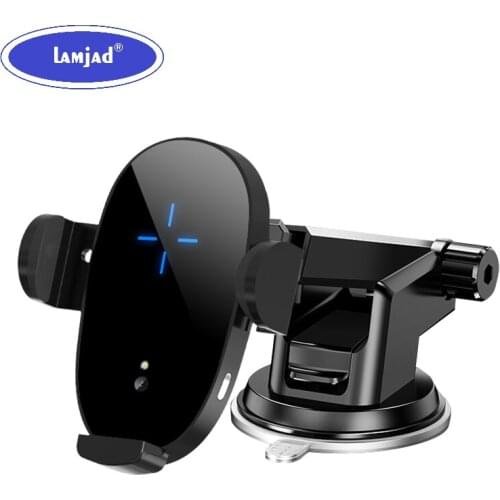 15W Wireless Charger Cars Phone Holder Qi Induction Sensor Fast Charging Mount for Xiaomi Huawei IPhone 12 Max All Phone Models