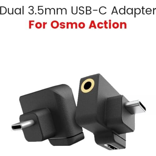 CYNOVA Dual 3.5mm/USB-C Adapter for OSMO ACTION Enhances Sound Quality Adapter Dual USB-C to 3.5mm OSMO Accessories