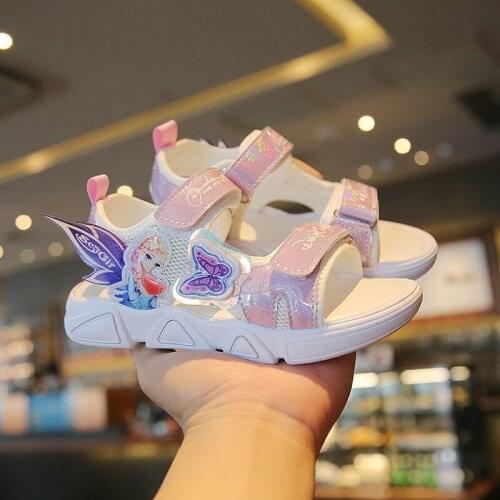 Children shoes girls sandals 2021 summer new childrens princess primary school students soft bottom children girl beach shoes
