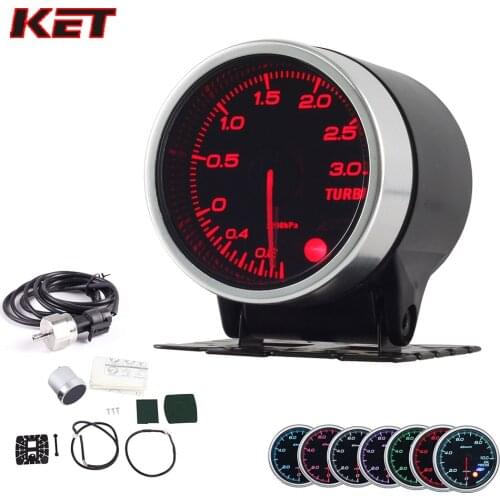 2 Inch 52MM Smoke Lens 3Bar Turbo Gauge Turbo Boost Meter With Electronic Sensor