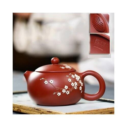 250ml Chinese Yixing Teapot Pure Handmade Plum blossom Xi Shi Pot Purple Clay Tea set kettle travel tea set 188 Ball Hole filter