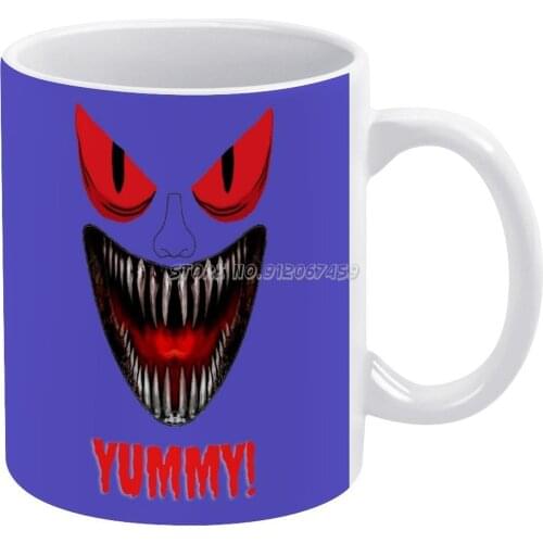 Halloweentown Coffee Mugs Ceramic Personalized Mugs 11 Oz White Mug Tea Milk Cup Drinkware Travel Mug Scary Mouth Teeth Monster