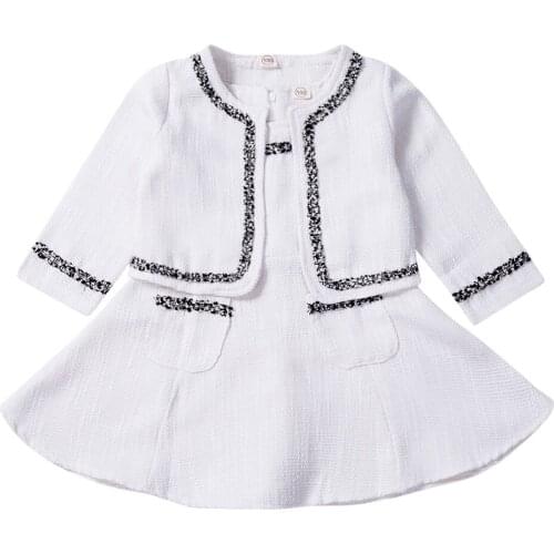 Infant Cute Kid Baby Girl Clothes Sets Spring Autumn Clothing Hemp Pageant Coat Tutu Dress Party Outfit Fashion Elagent