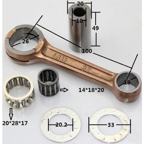 Motorcycle Crankshaft Connecting Rod Kit Con-Rod for Haojue Suzuki Jincheng A100 AX100 Classic 100cc 2-Stroke With Bearings