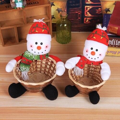 Candy Storage Basket Decoration Santa Claus Storage Basket Gift Christmas Decoration Christmas Candy Fruit Storage Basket
