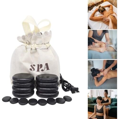 Natural Massage Hot Stone Heating Bag Electric Massager SPA Rock Energy Stone Set Basalt Relaxing Kit Stone Warmer Bag