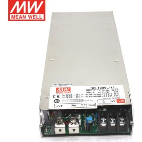 MEAN WELL SD-1000L-12 Input 19~72V DC to 12V DC 60A DC-DC Converter Switching Power Supply 12V 720W Converter Transformer