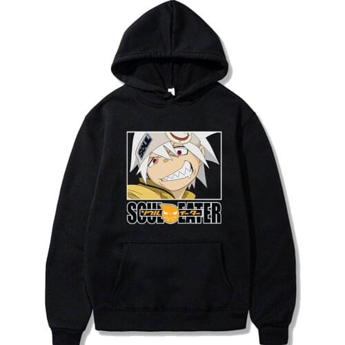 Harajuku Anime Soul Eater Printed Mens Fashion Hoodie Streetwear Casual Sweatshirts