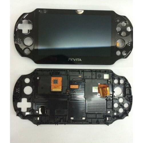 Original new for psvita for ps vita psv 2000 lcd screen display assembly with frame stand free screen protector