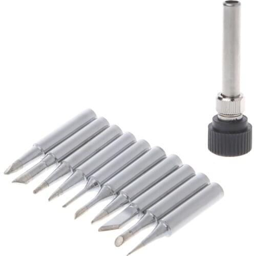 11Pcs/Set 900M-T Soldering Iron Tips Lead Free for Hakko 936 Lukey 852D 898d SAIKE Soldering Station W715