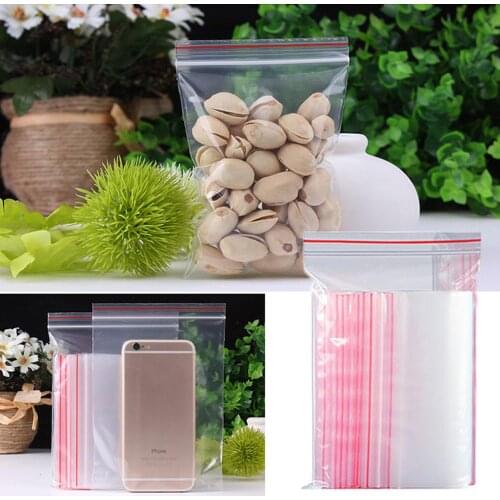 Practical 100pcs/pack Small Zip Lock Plastic Bags Reclosable Transparent Bag Shoe Bag Vacuum Storage Bag Poly Clear Bags