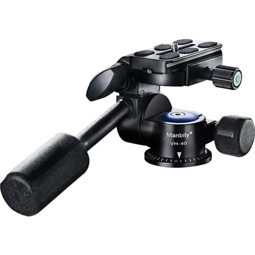 Manbily VH-40 Professional Mini Phone Video Tripod Head Fluid Drag Pan Head 1/4" Screw