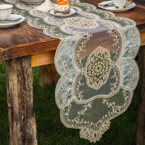 European Top Luxury Lace Table Runner Super Elegant Table Runner Decoration Coffee Table Cushion Table Cover Tablecloth Serape