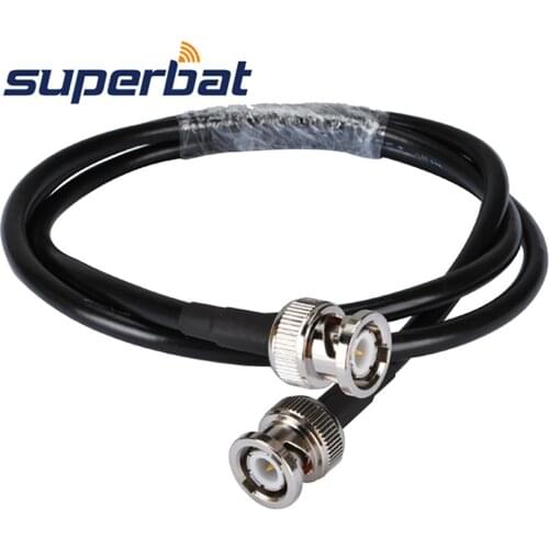 Superbat RF Audio & Video Coaxial BNC Plug Male to BNC Plug Male Pigtail Cable RG58 15cm