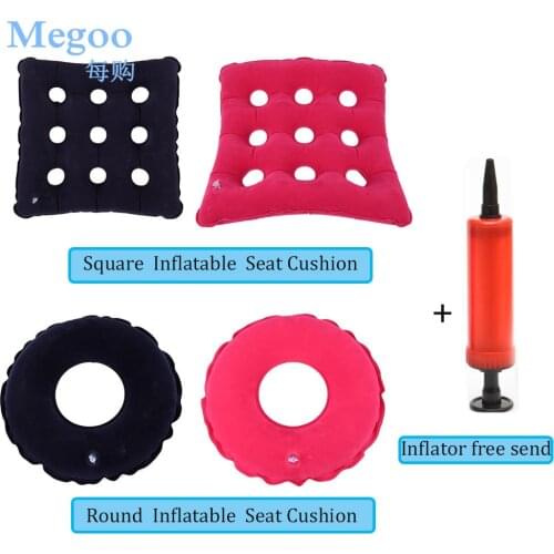 2Pcs Fabric Air Inflatable Medical Back Seat Cushion Anti-Decubitus Hip Support Hemorrhoid Seat Pad Massage Cushion With Pump