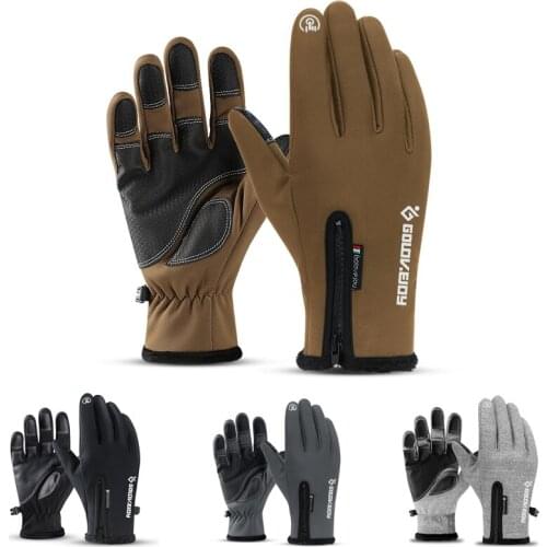 Convenient Fleece Touch Screen Cycling Ski Windproof Waterproof Outdoors Gloves Suitable for Men Women Outdoor Riding Snowboard