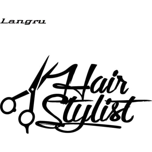 Langru Hair Stylist Decal Beauty Style Fashion Delicate Scissor Window Bumper Sticker Car Decor Vinyl Decals Jdm