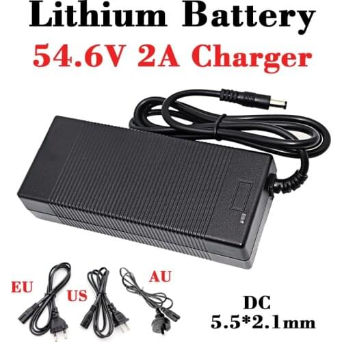 54.6V 2A Charger 13S 48V ebike Li-ion Battery Charger Output DC5.5*2.1MM constant current constant pressure is full of self-stop