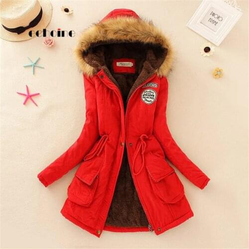 Echoine Faux Fur Coats Women Long Sleeve Hooded Neck Zipper Button Plus Size Casual Female Outwear Warm Down Jacket Thick Parkas