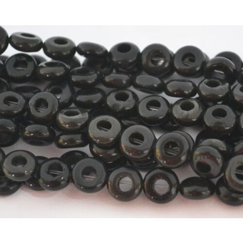 10*10*4mm Fashion Natural Stone Flat Beads Black Agates Carnelian Large Hole Top Quality DIY Jewelry Accessories Free Shipping